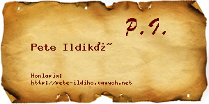 Pete Ildikó névjegykártya